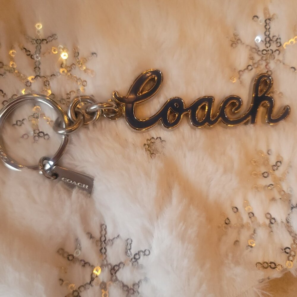 COACH - Blue and Silver Coach Script Keychain (Brand New)(Gift box included) - Picture 9 of 17